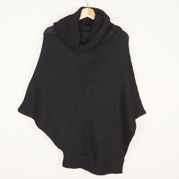 Jigsaw Sweaters - Jigsaw Turtleneck Cowl Thick Sleeveless Sweater Black Wool Blend Womens Sz OS